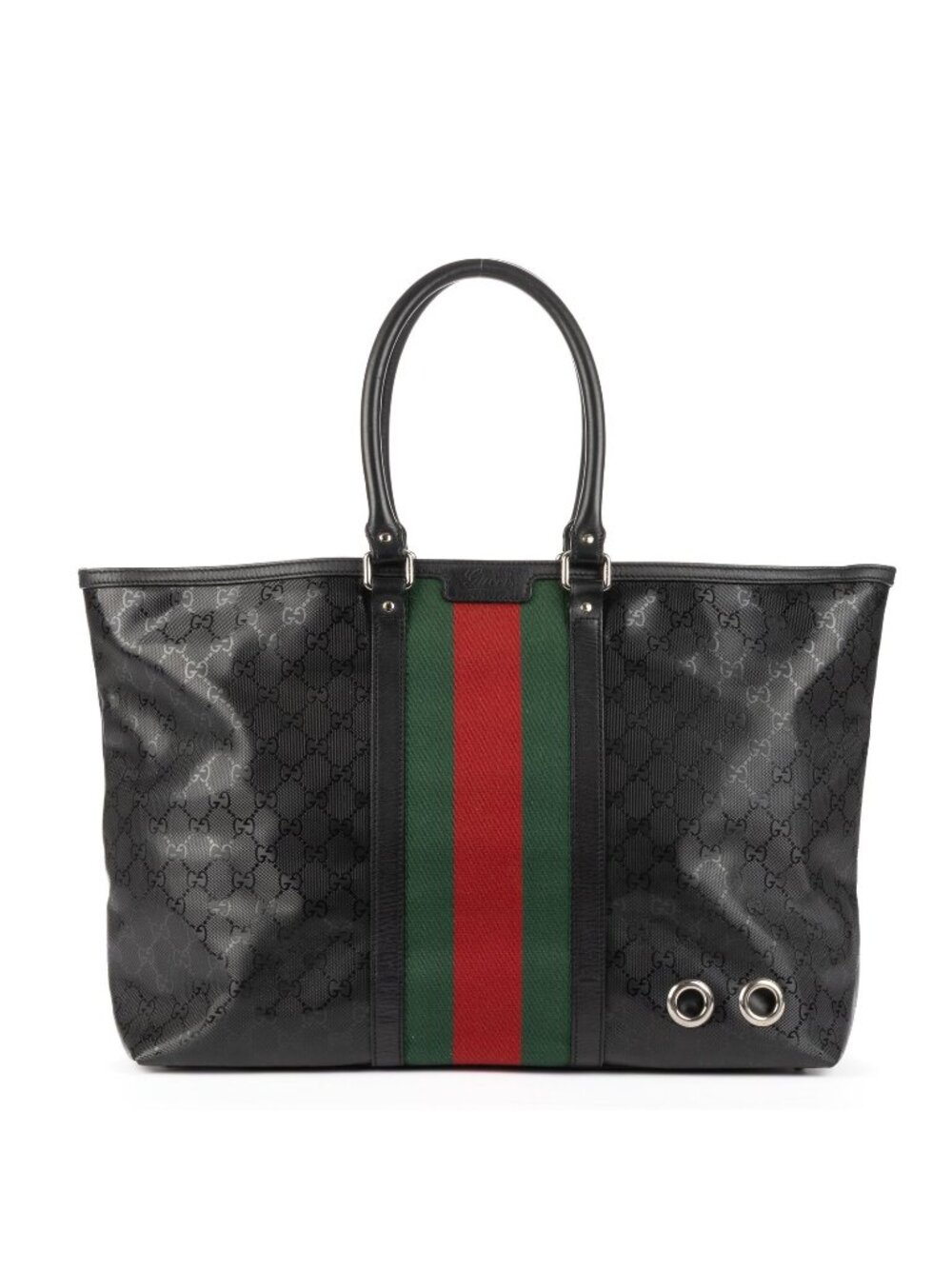 Gucci Web Tote Bag Black Supreme Canvas
